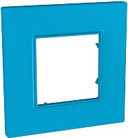 Рамка горизонтальная Schneider Electric Unica Quadro 1-м. голубика картинка